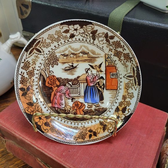 1840's Antique Petrus Regout Maastricht Mongol Huntsman Transferware Bowl - Picture 1 of 9